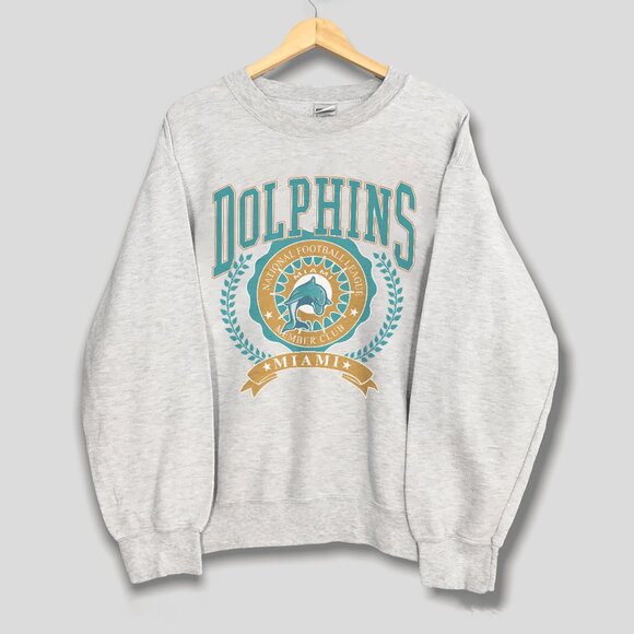 90s Vintage Miami Dolphins Football Sweatshirt, Retro NFL Mens Womens Shirt Tee - Picture 1 of 2